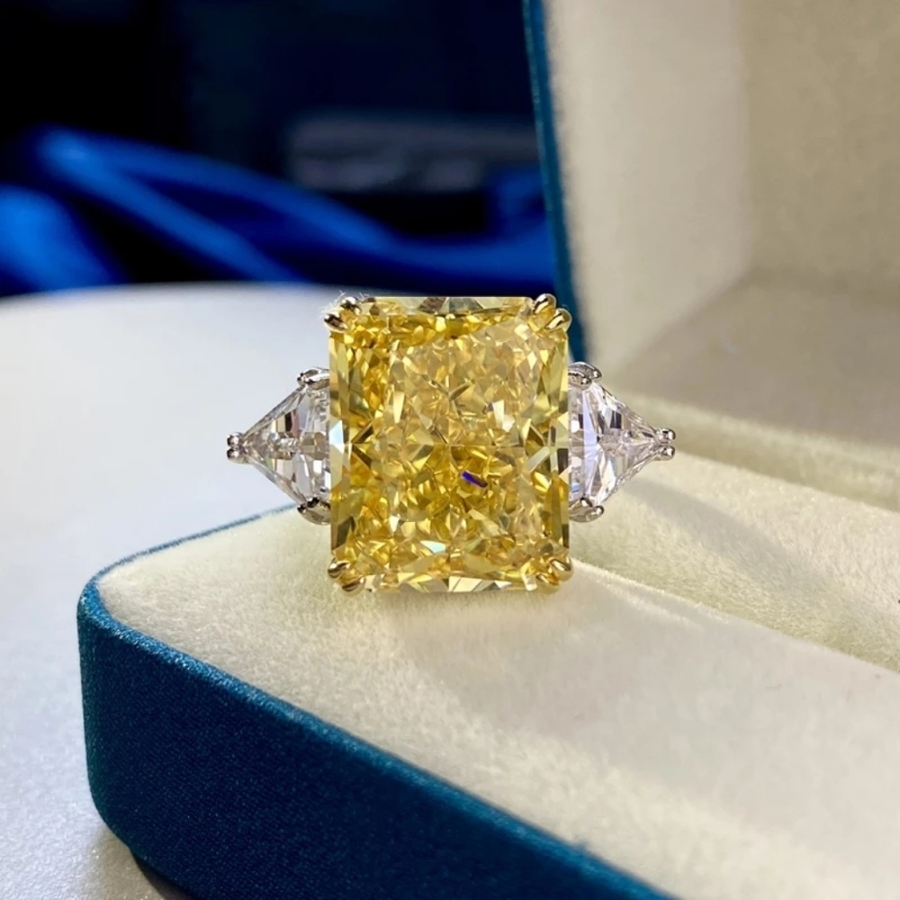 Yellow diamond engagement wedding ring